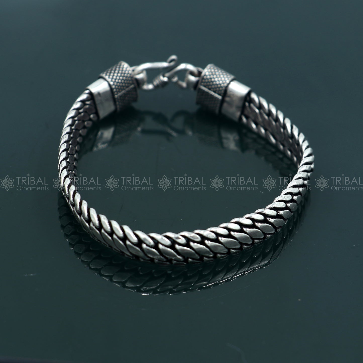 925 Sterling silver handmade solid men's stylish chain bracelet flexible bracelet unisex jewelry from india  sbr761