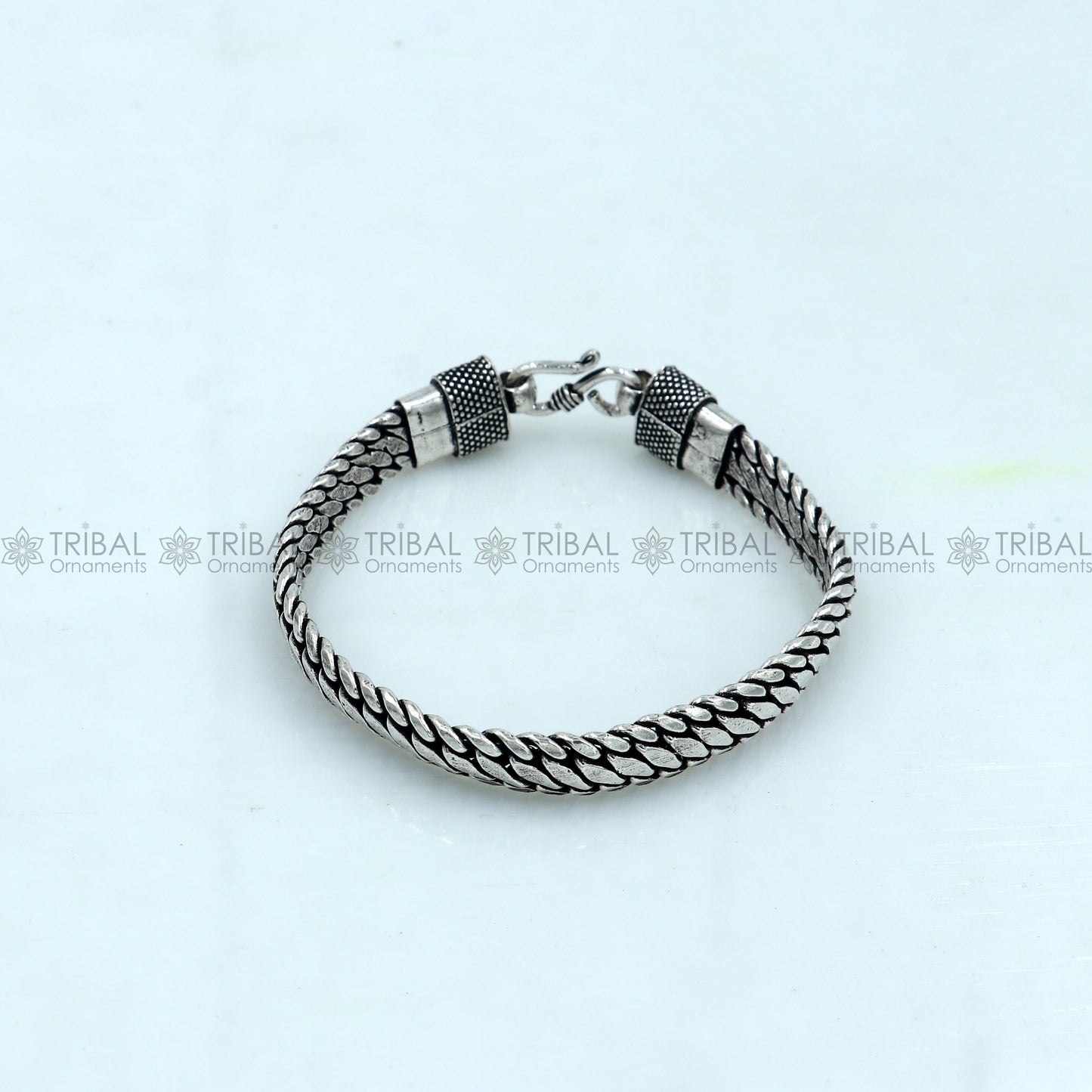 925 Sterling silver handmade solid men's stylish chain bracelet flexible bracelet unisex jewelry from india  sbr761