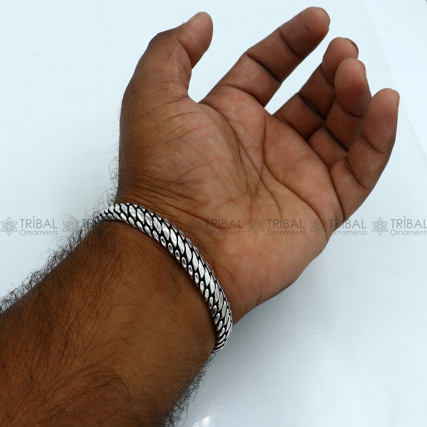 925 Sterling silver handmade solid men's stylish chain bracelet flexible bracelet unisex jewelry from india  sbr761