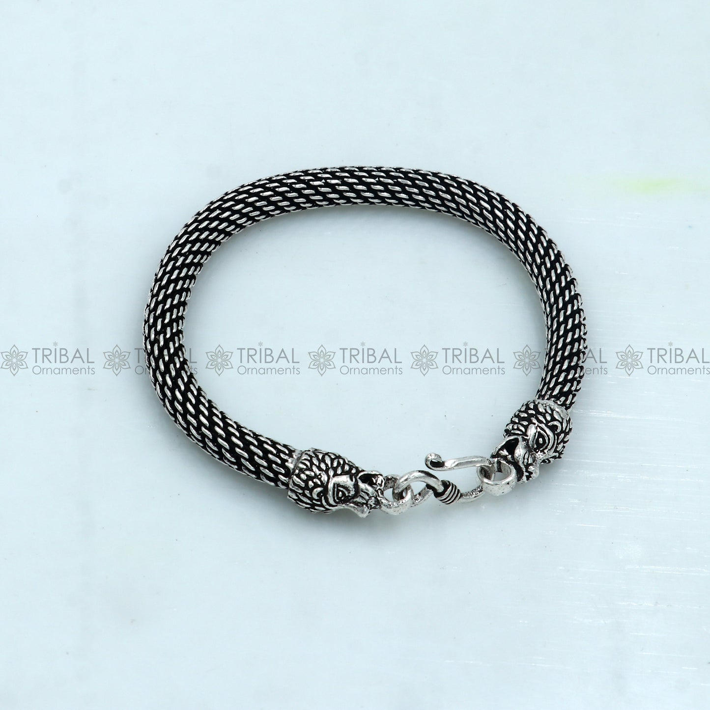 925 Sterling silver handmade solid lion face design chain bracelet flexible bracelet unisex jewelry from india  sbr762