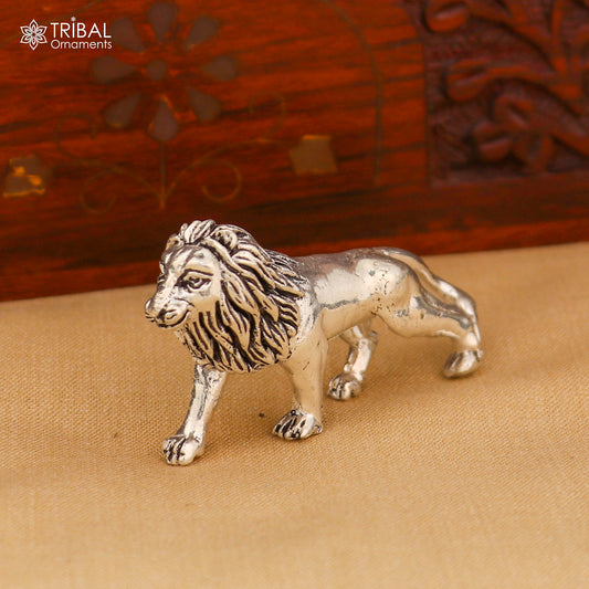 925 Sterling silver vintage design baby lion statue or sculpture, puja article for home art850