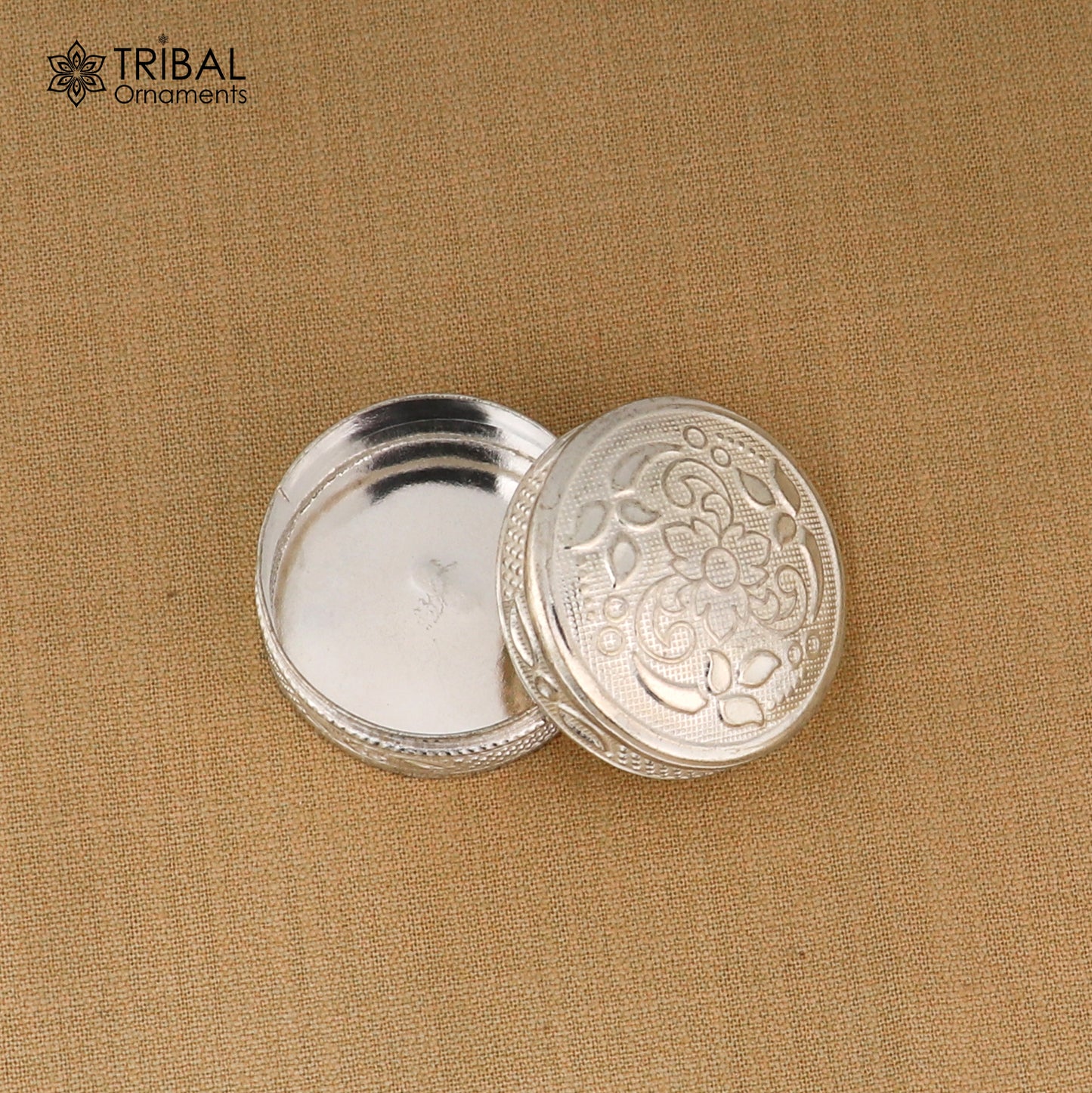 925 sterling silver flower design trinket, casket, Sindoor box brides jewelry stb886