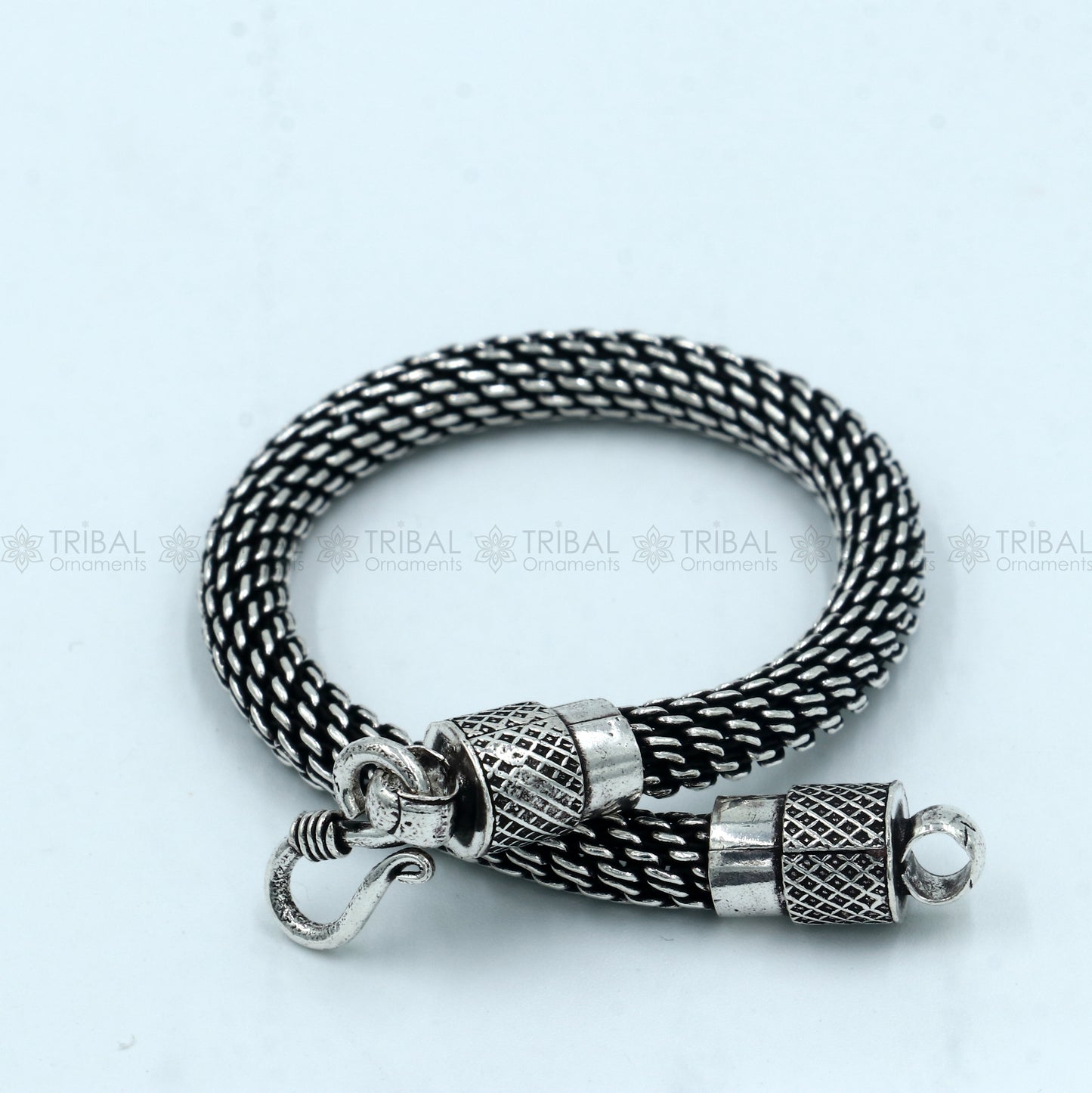 925 Sterling silver handmade solid unique design chain bracelet flexible bracelet unisex jewelry from india  sbr765