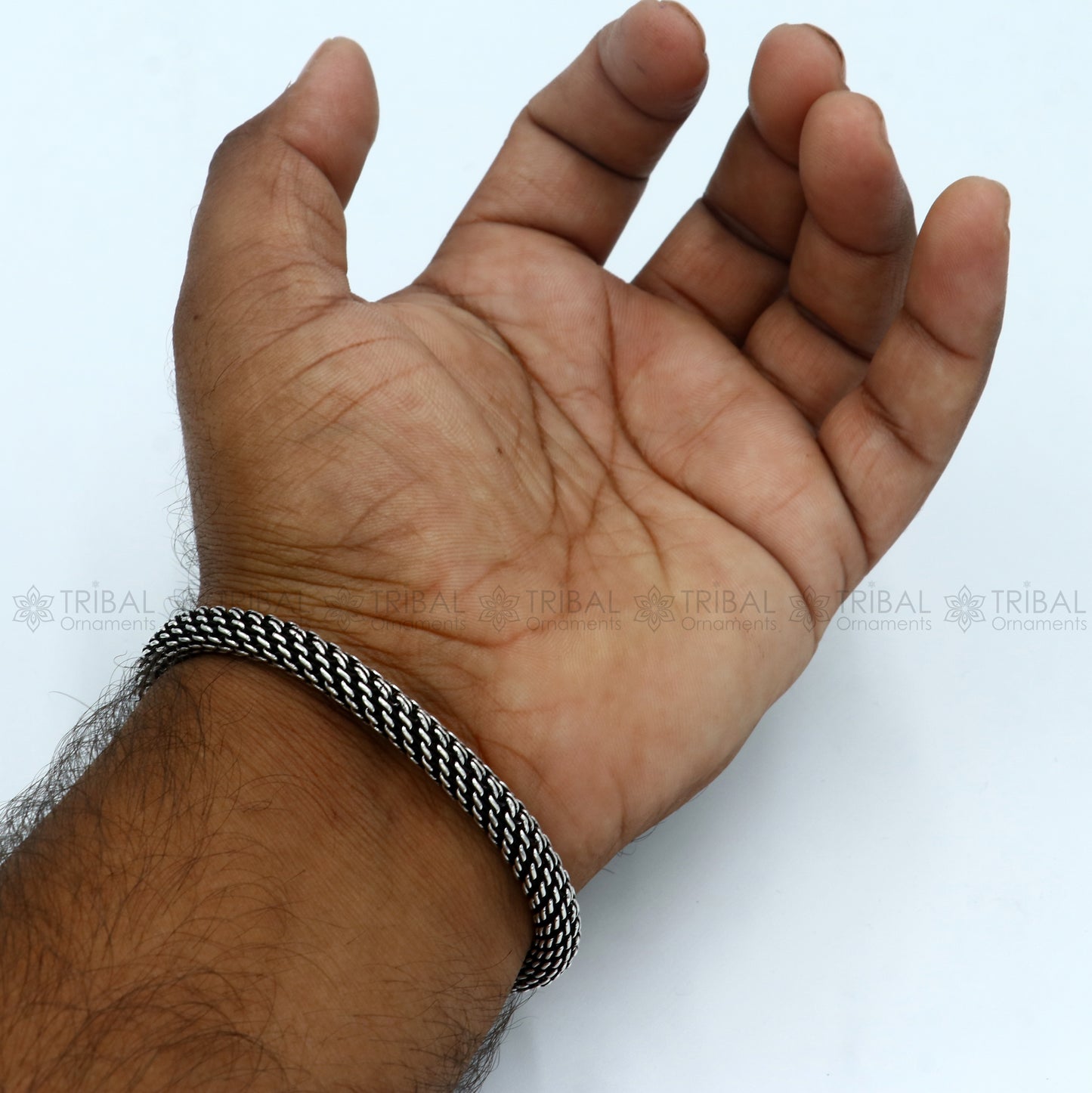 925 Sterling silver handmade solid unique design chain bracelet flexible bracelet unisex jewelry from india  sbr765