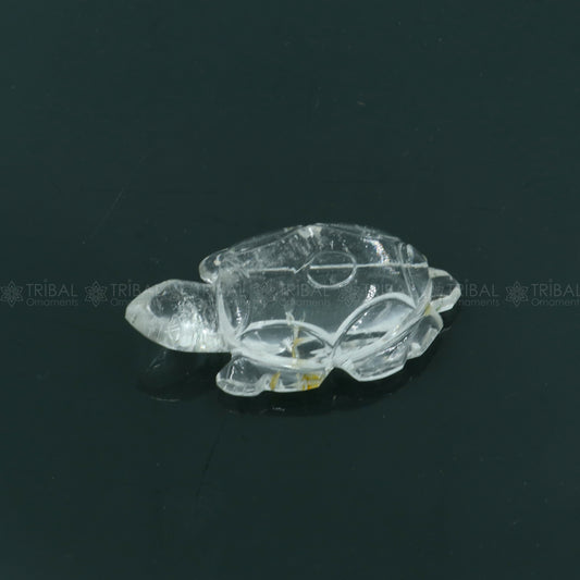 Natural sphatik crystal stone divine tortoise or turtle statue, amazing sphatik tortoise for wealth and prosperity art799 - TRIBAL ORNAMENTS