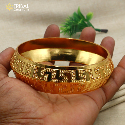 999 pure silver gold polished stylish heavy bangle kada nsk922