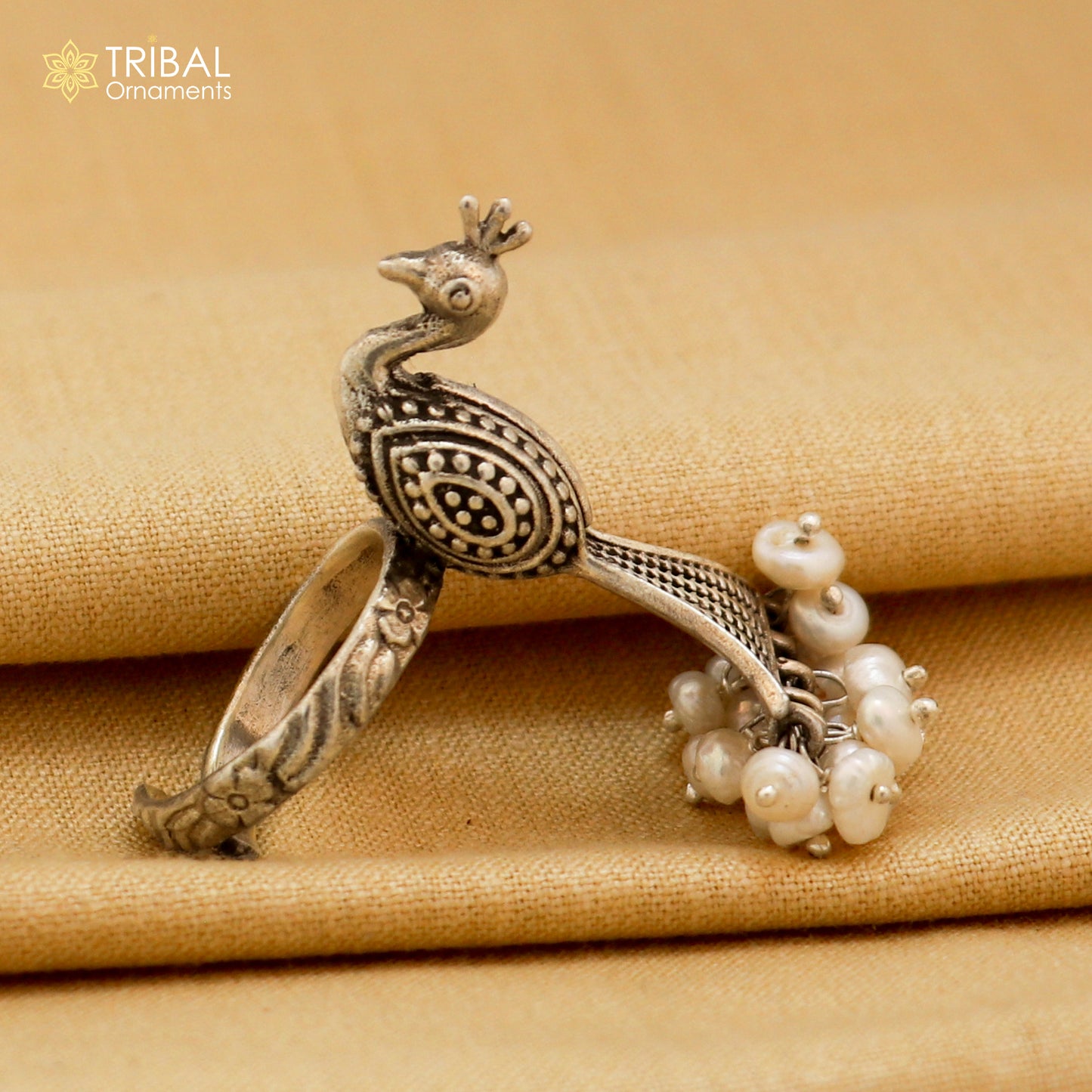 925 sterling silver peacock design stylish ring with adjustable size traditional jewelry sr827