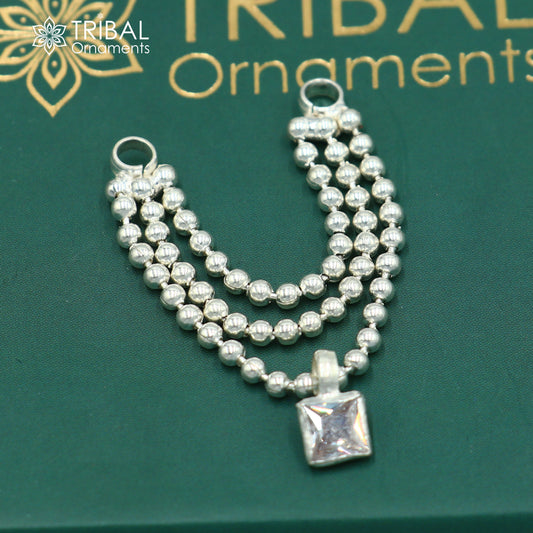 925 sterling silver 3 line beaded chain necklace for Lord Krishna Laddu Gopala jewelry set749