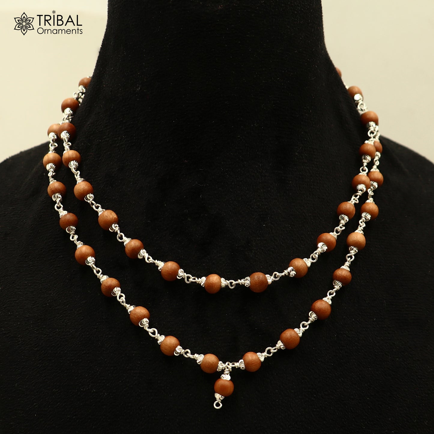 54 / 108 beads chandan mala navkar jaap mala 925 solid silver chanting necklace ch621