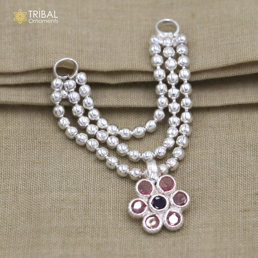 925 sterling silver 3 line beaded chain necklace for Lord Krishna Laddu Gopala jewelry set755