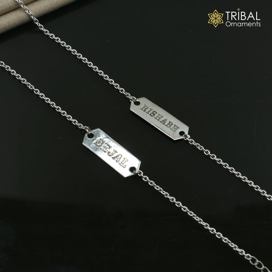 925 sterling silver Personalized Paperclip Link Chain adjustable Bracelet Perfect for Every Bond sbr770