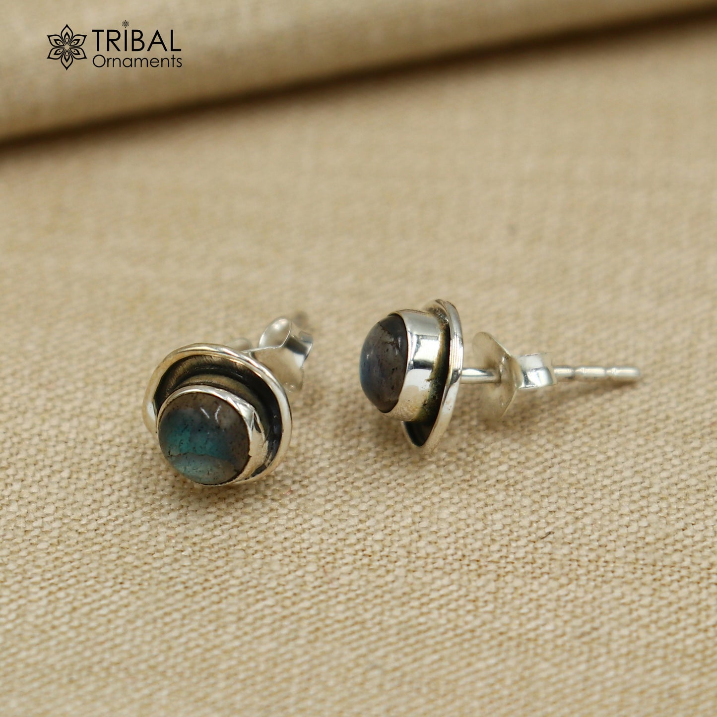 925 sterling silver gorgeous round labradorite stone stud earring best unisex jewelry s1411