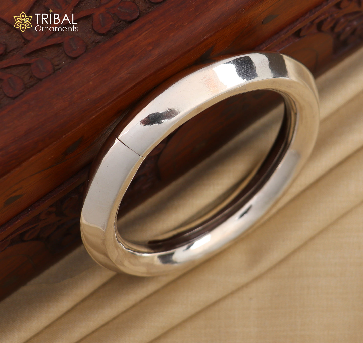 925 Sterling silver customized plain bangle kada tribal jewelry nsk916
