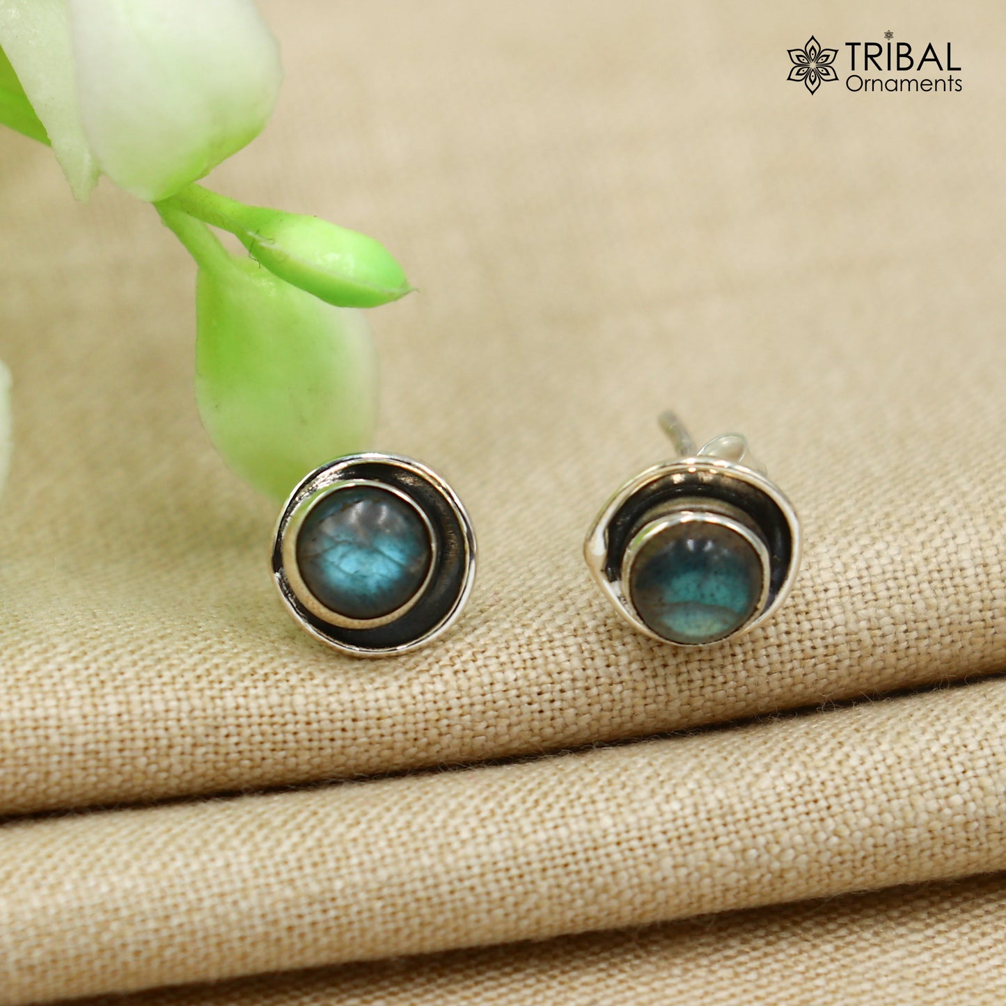 925 sterling silver gorgeous round labradorite stone stud earring best unisex jewelry s1411