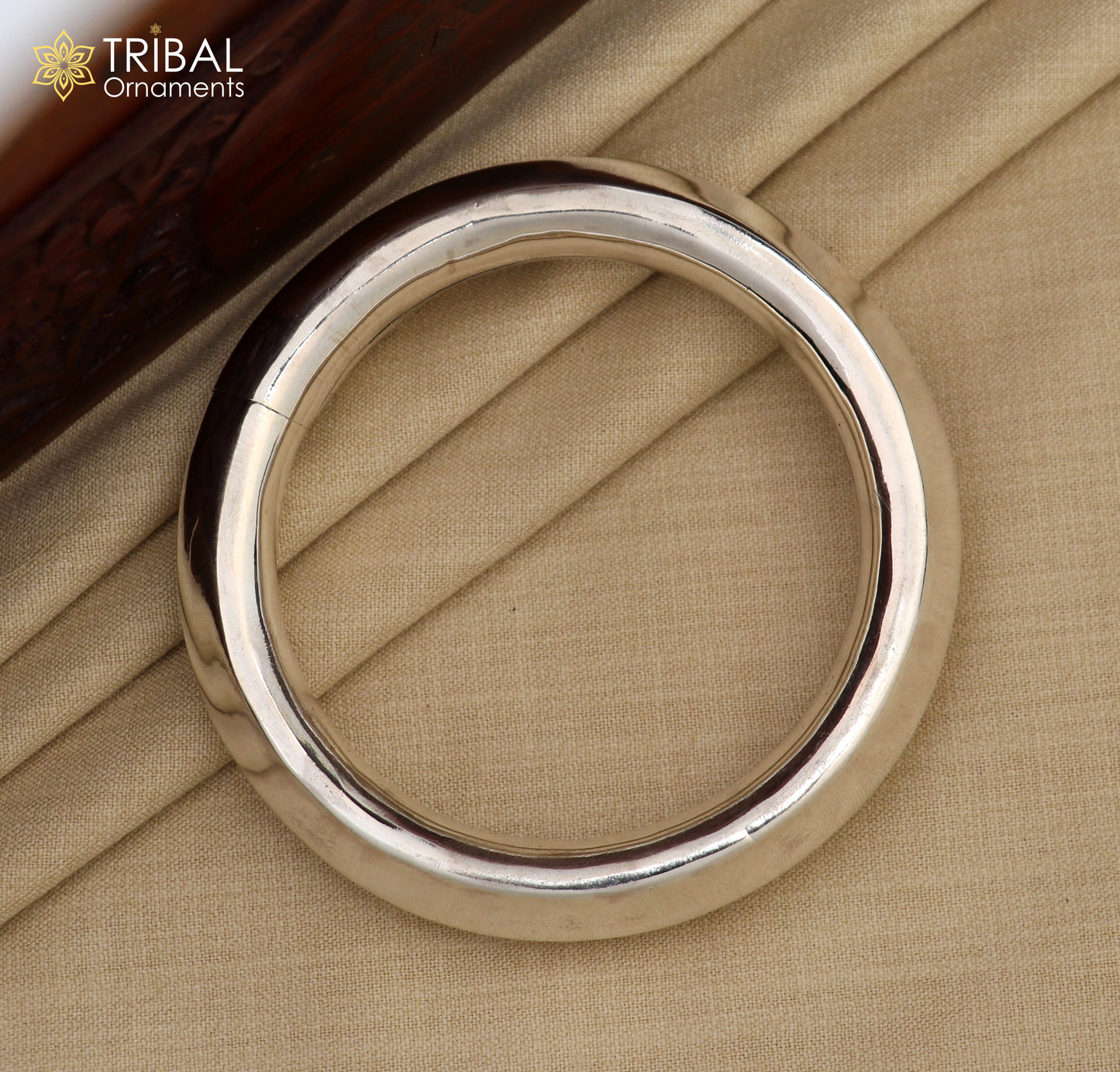 925 Sterling silver customized plain bangle kada tribal jewelry nsk916