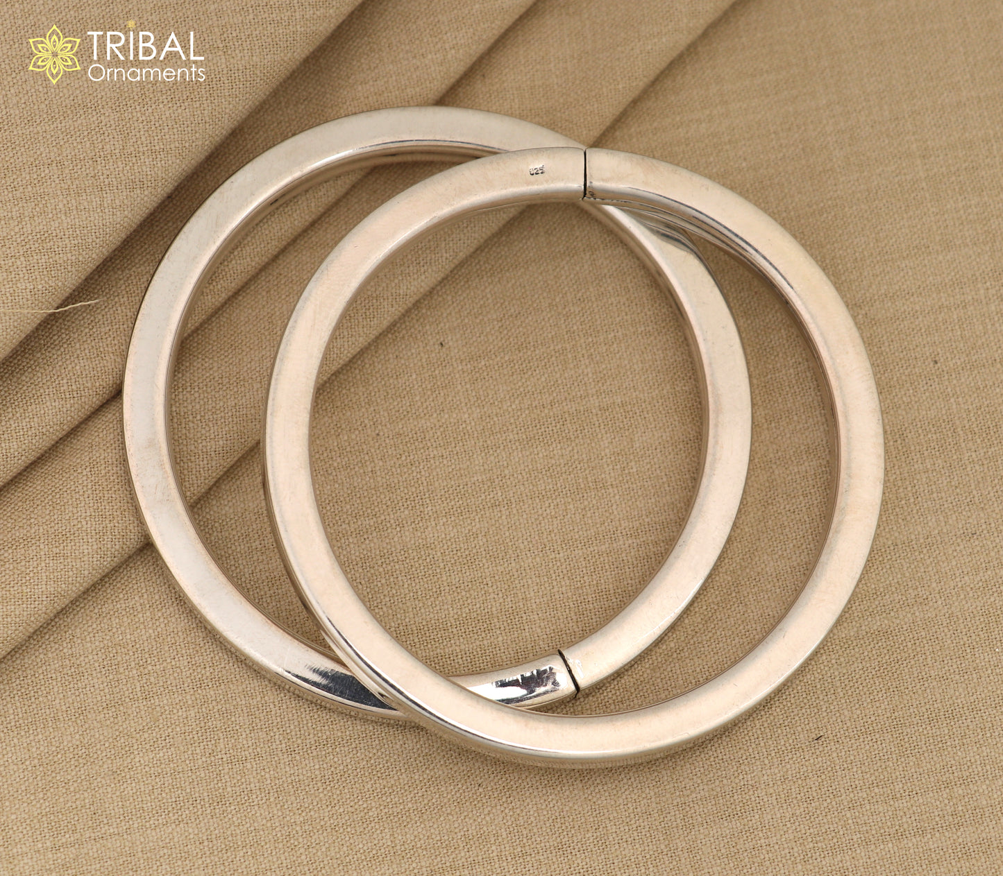 925 Sterling silver plain bangle bracelet unisex bangle kada tribal jewelry nsk910