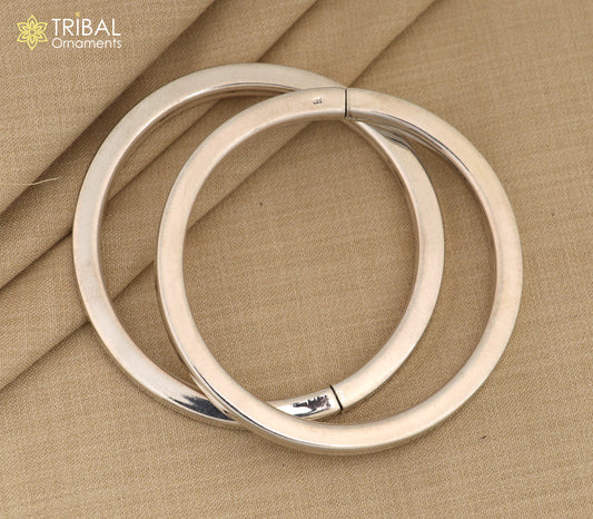 925 Sterling silver plain bangle bracelet unisex bangle kada tribal jewelry nsk910