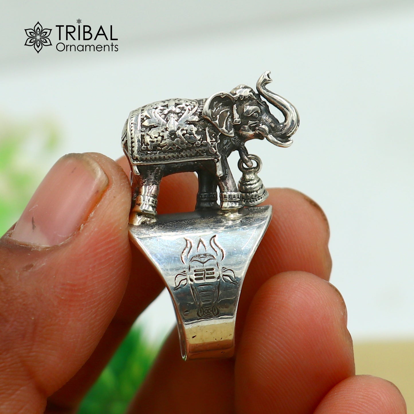 925 sterling silver stylish elephant design adjustable ring unisex Jewelry sr810