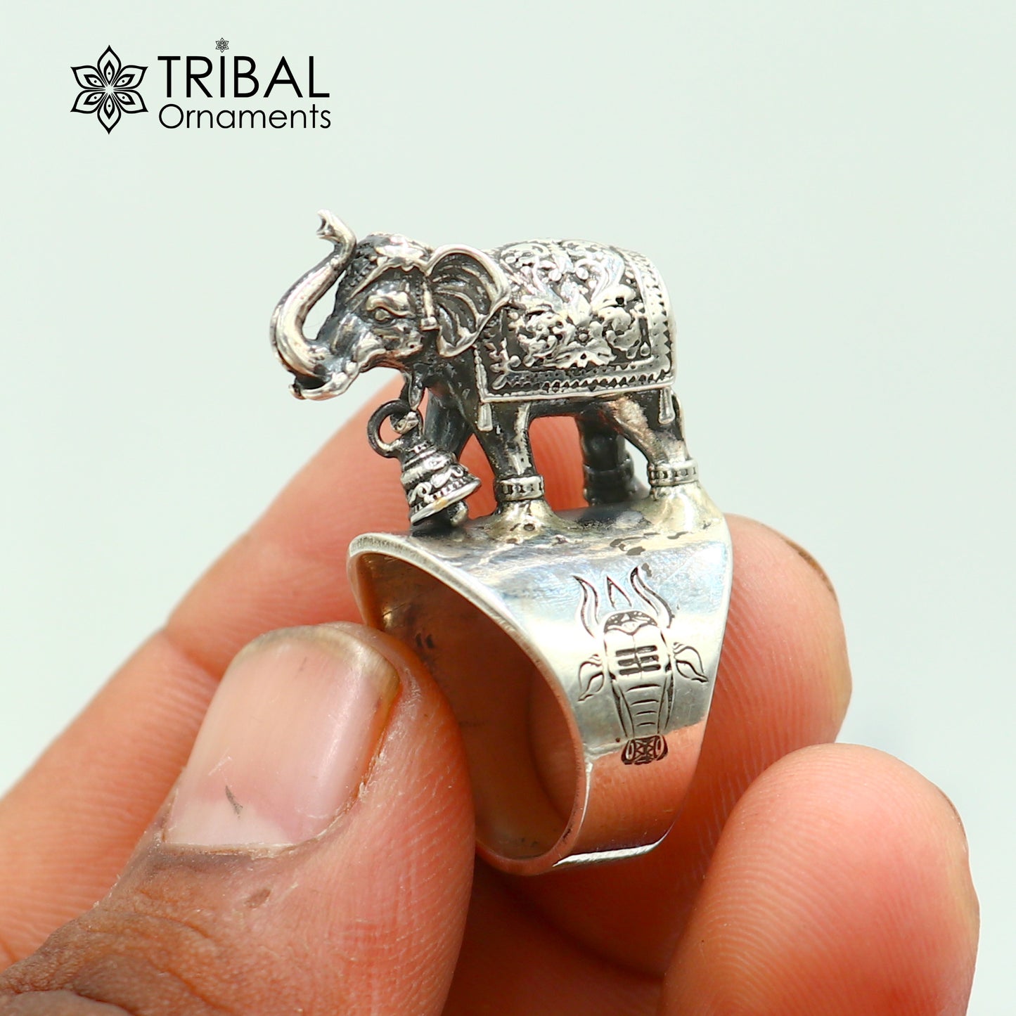 925 sterling silver stylish elephant design adjustable ring unisex Jewelry sr810