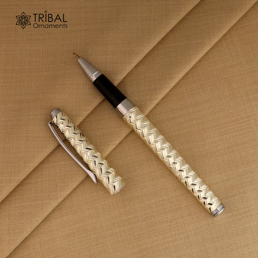 925 Sterling silver work writing ball pen, best silver gifting article from india art846