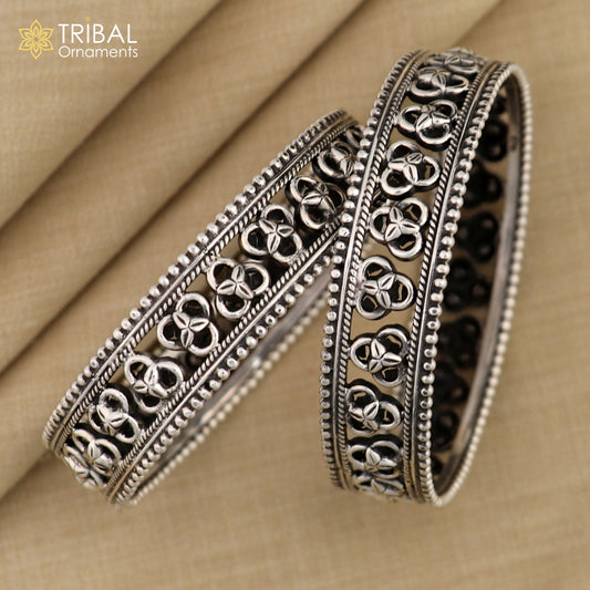925 sterling silver Trendy cultural design bangle bracelet tribal jewelry nba401