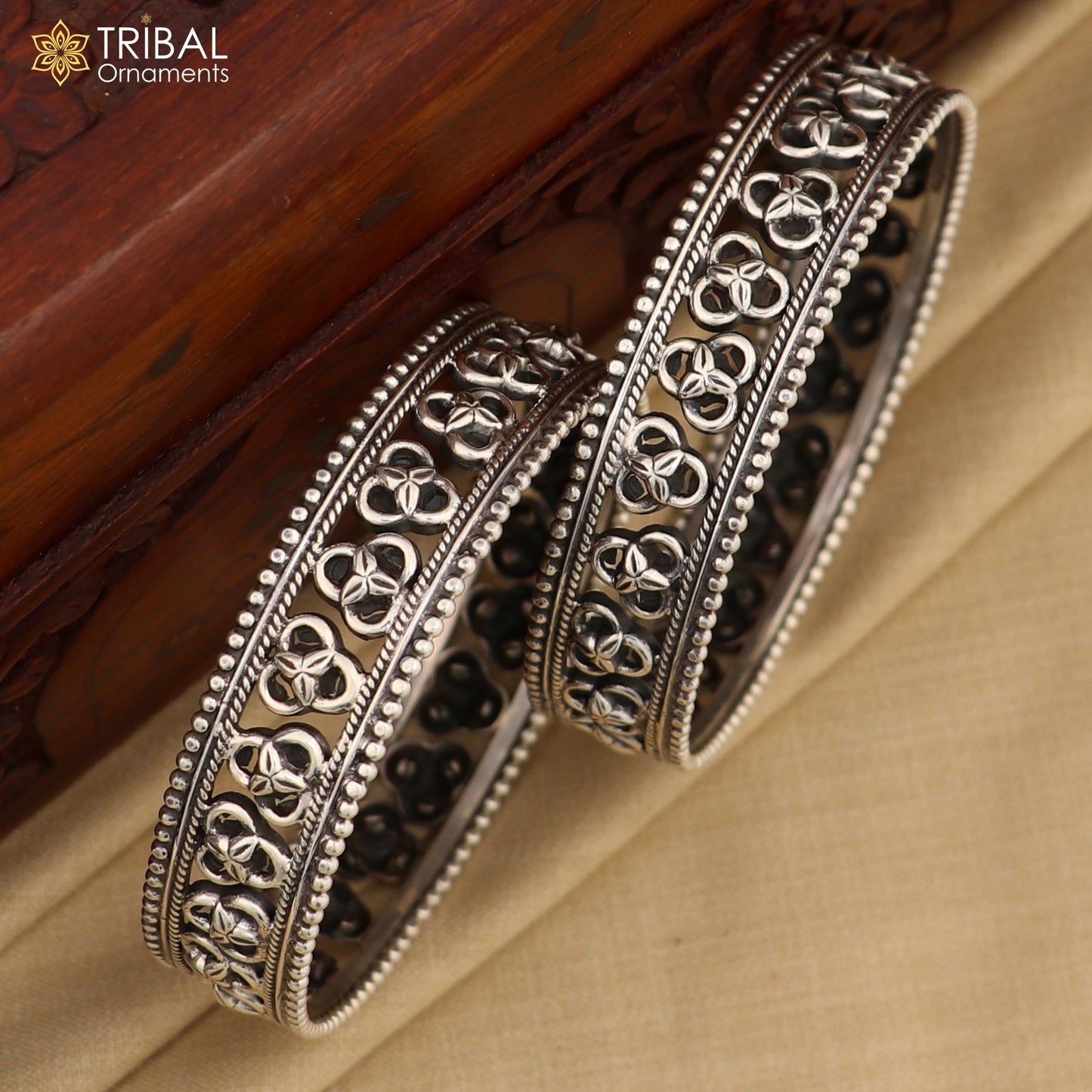 925 sterling silver Trendy cultural design bangle bracelet tribal jewelry nba401