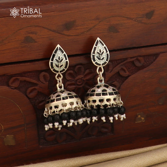 925 sterling silver stylish minakari design jumka earring er248