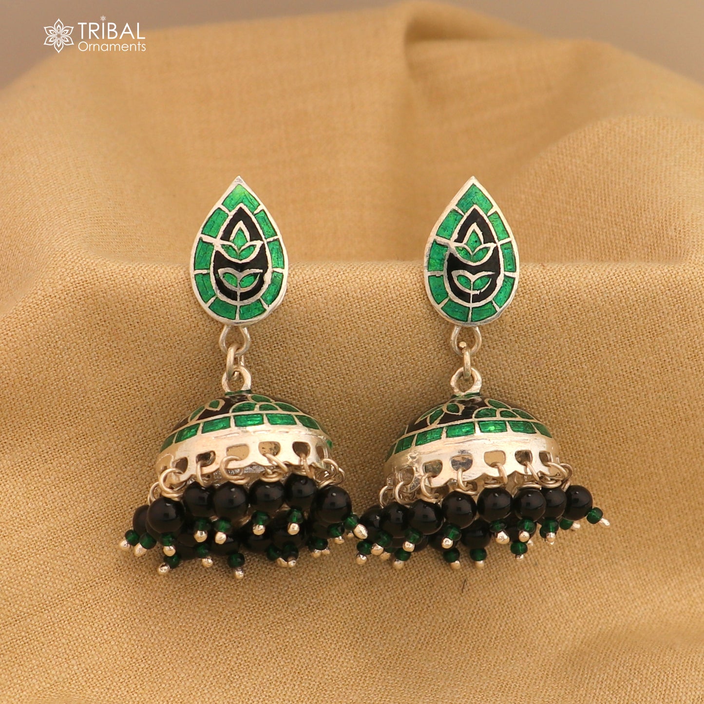 925 sterling silver stylish minakari design jumka earring er251