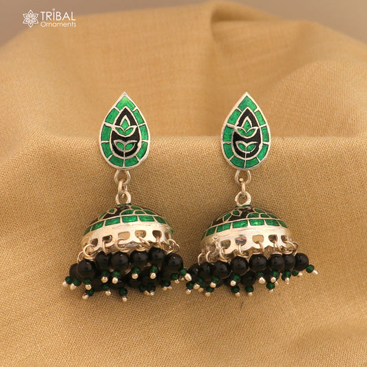 925 sterling silver stylish minakari design jumka earring er251