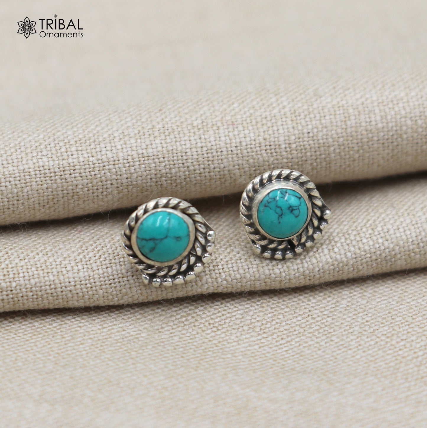 925 sterling silver gorgeous turquoise stone stud earring best unisex jewelry s1427