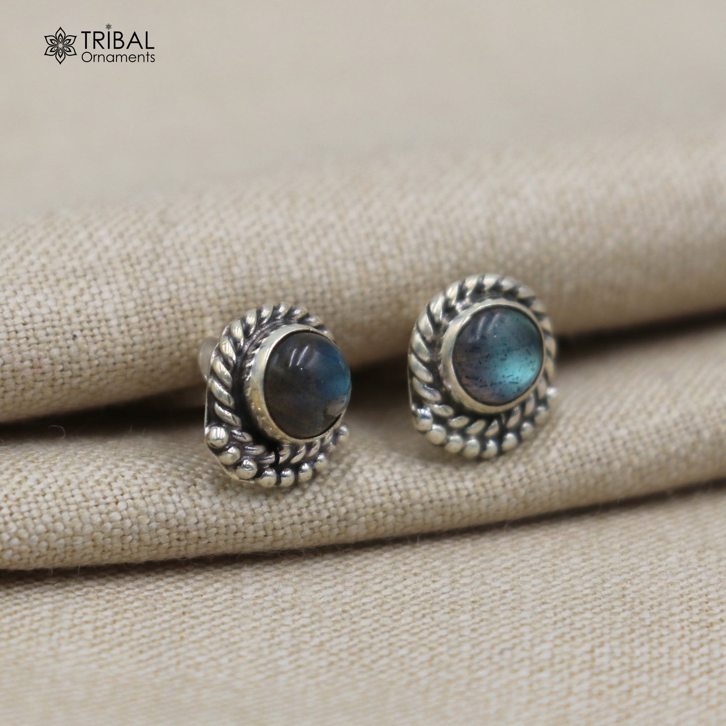 925 sterling silver gorgeous round shape labradorite stone stud earring best unisex jewelry s1428