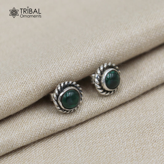 925 sterling silver gorgeous green onyx stone stud earring best unisex jewelry s1432
