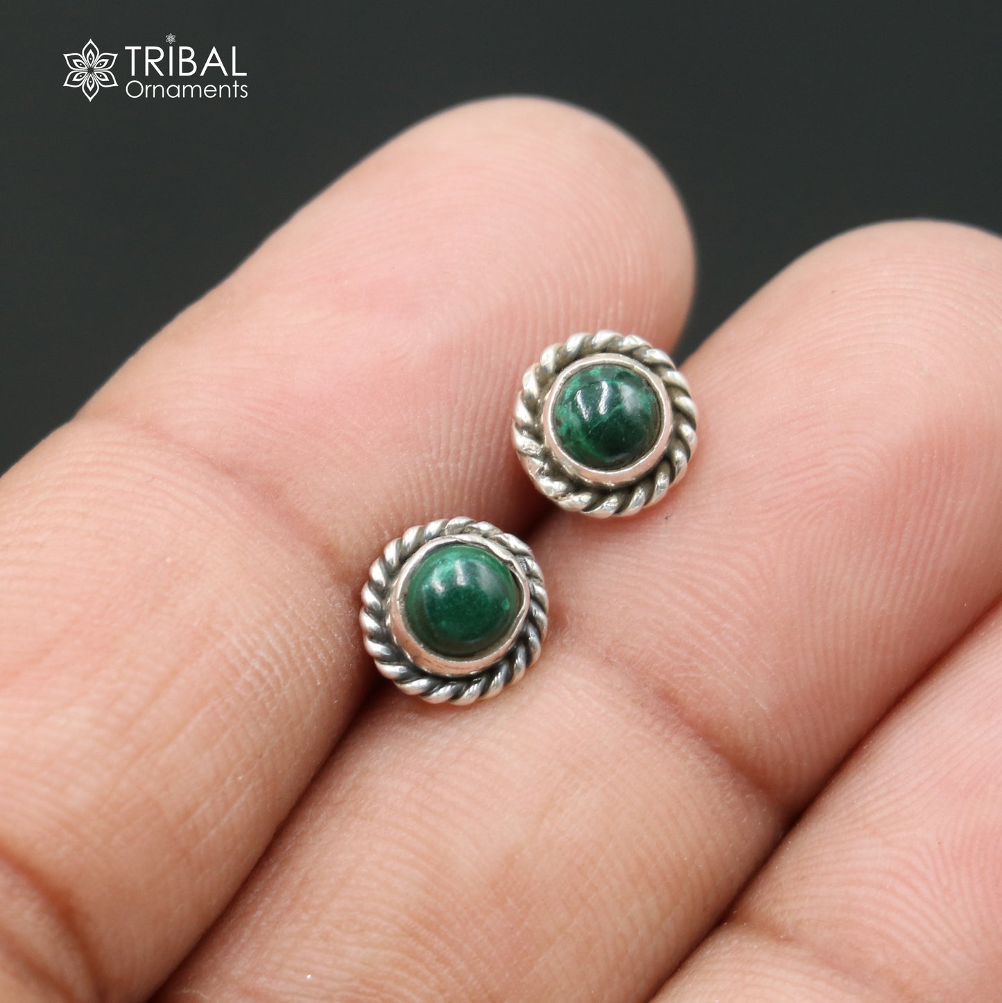 925 sterling silver gorgeous green onyx stone stud earring best unisex jewelry s1432