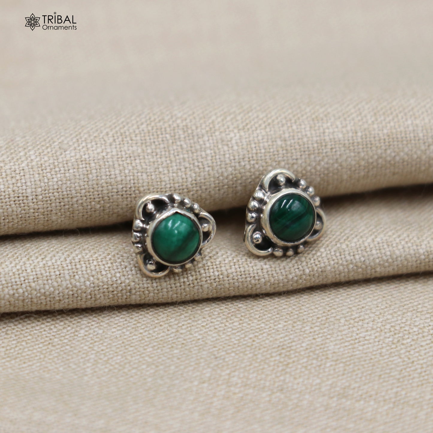 925 sterling silver gorgeous green onyx stone stud earring best unisex jewelry s1434