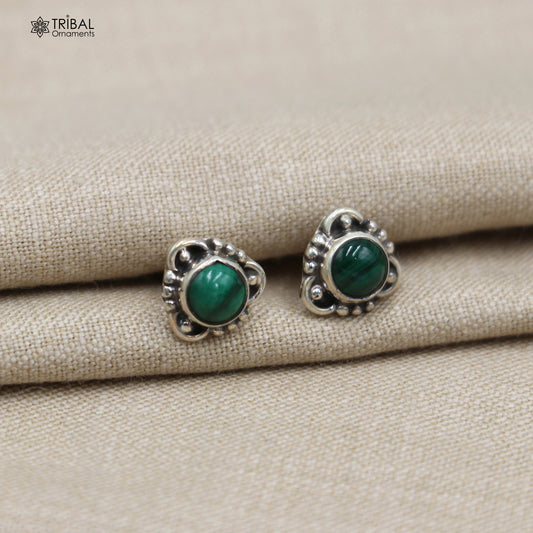 925 sterling silver gorgeous green onyx stone stud earring best unisex jewelry s1434