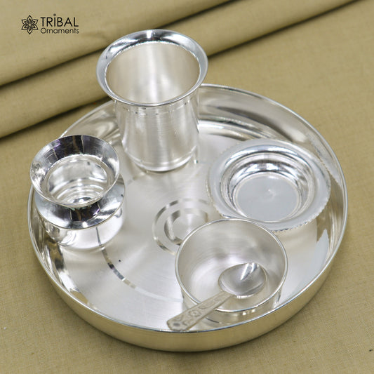 999 pure fine silver dinner set tray , plate bowl spoon,and glass,kalash pot silver baby food dining set, silver utensils gift sv322