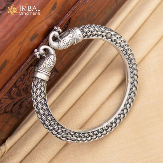 Vintage work 925 sterling silver elephant face bangle bracelet tribal jewelry best gifting Rnssk774
