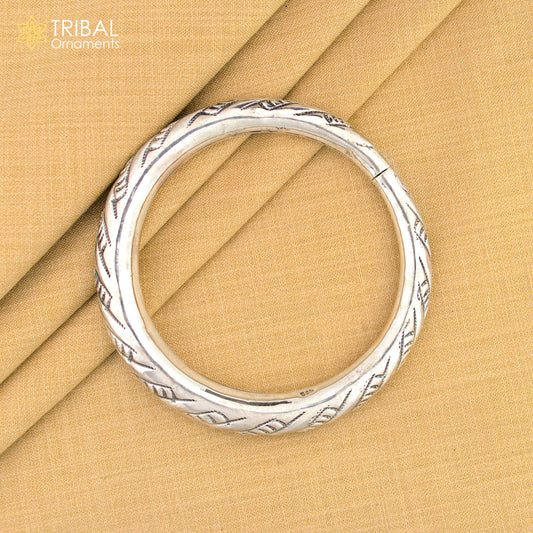 925 sterling silver handmade gorgeous trendy fancy bangle bracelet kada, fabulous unisex gifting jewelry personalized gift jewelry nsk0748