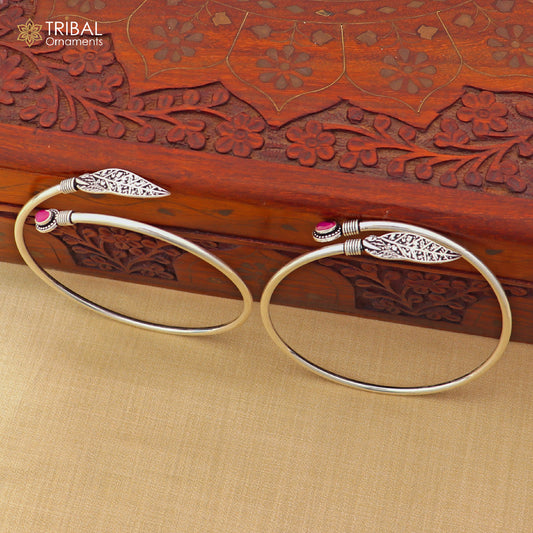 4 mm 925 sterling silver vintage leaf design customized foot ankle bracelet kada jewelry nsfk150