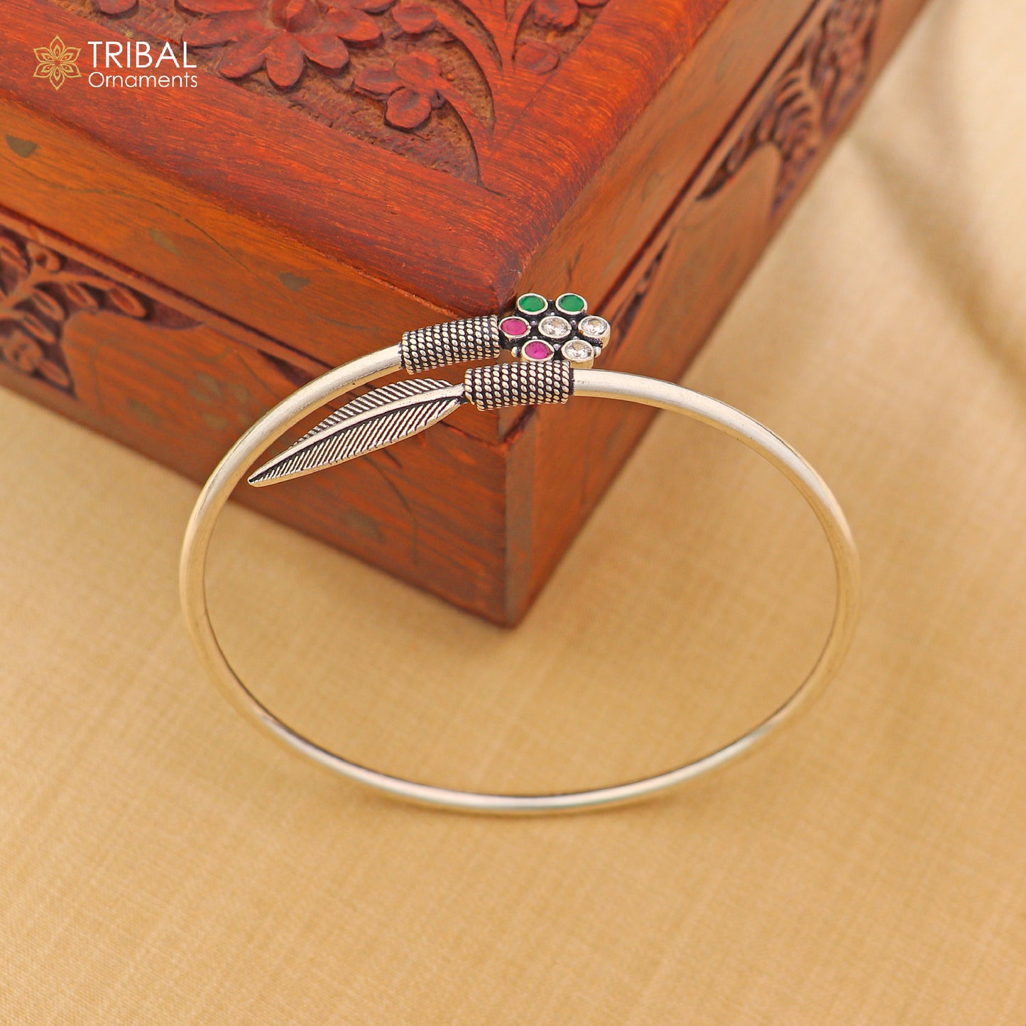 3 mm 925 sterling silver vintage leaf design customized foot ankle kada bracelet jewelry nsfk151