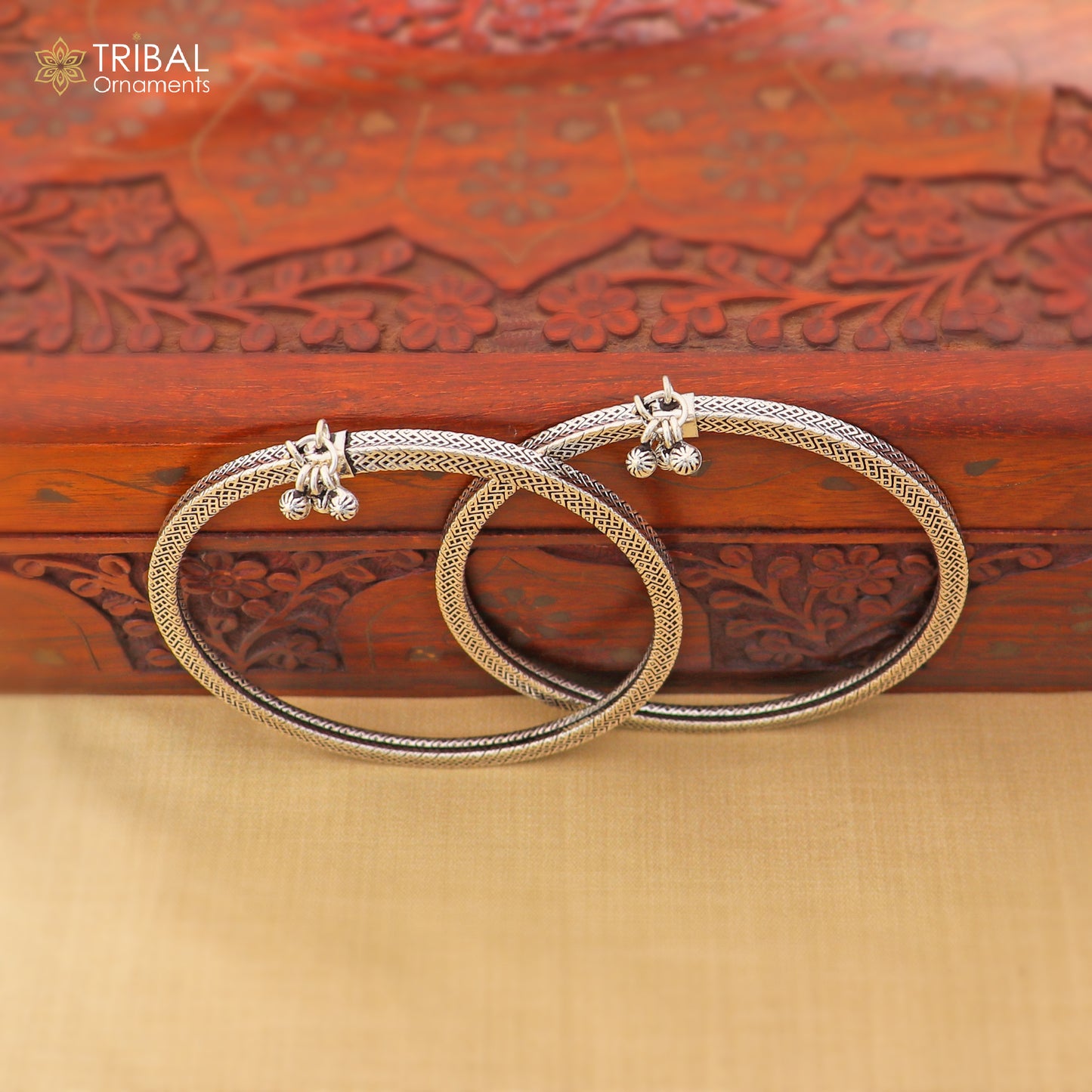 5 mm 925 sterling silver vintage ethnic design customized foot ankle kada bracelet with hanging drops  belly dance jewelry nsfk149