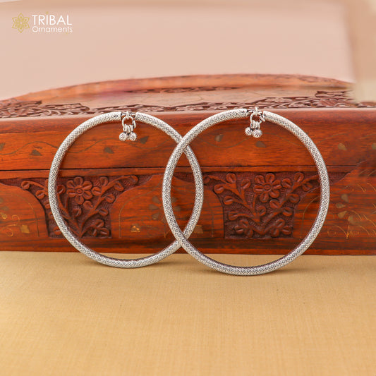 5 mm 925 sterling silver vintage ethnic design customized foot ankle kada bracelet with hanging drops  belly dance jewelry nsfk152