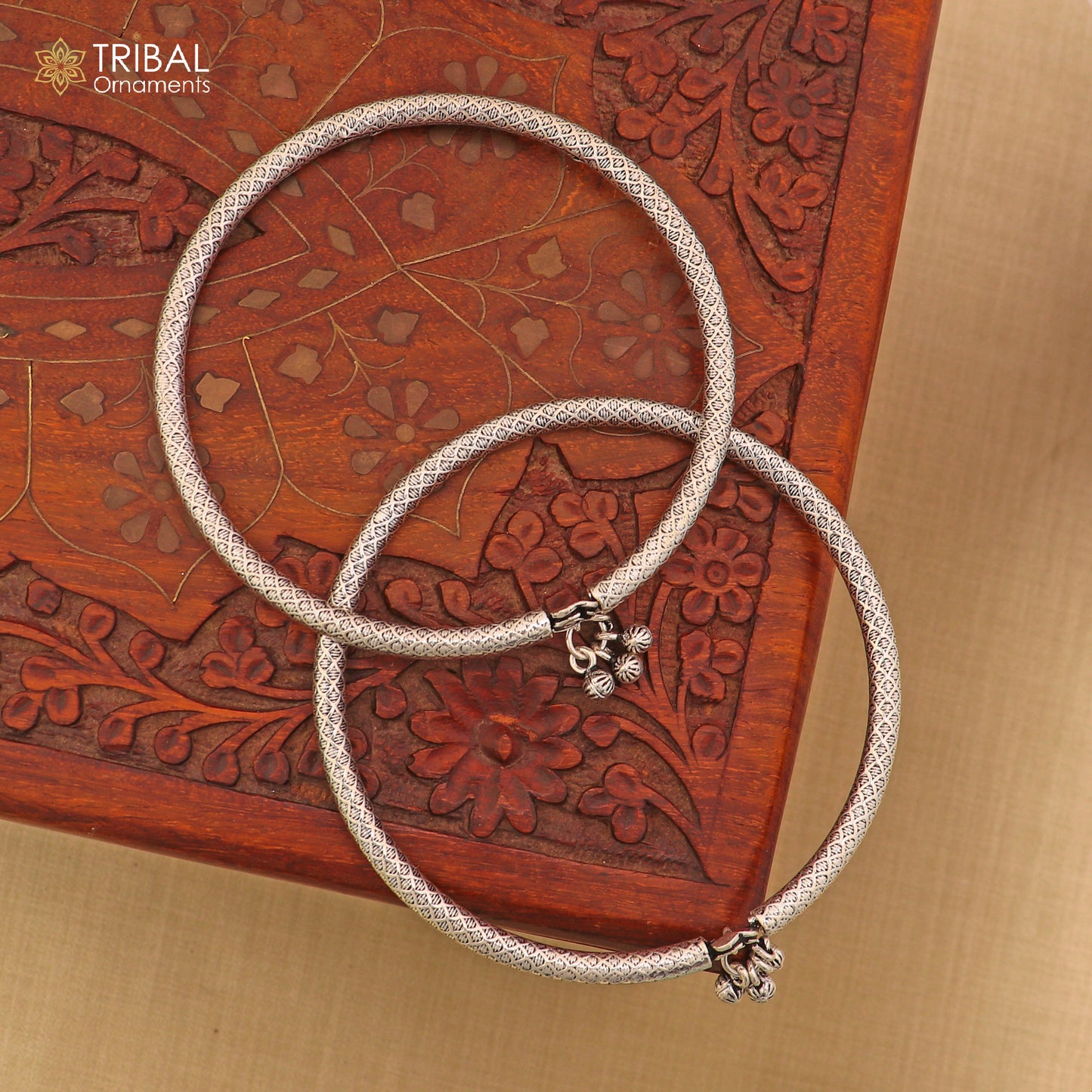 5 mm 925 sterling silver vintage ethnic design customized foot ankle kada bracelet with hanging drops  belly dance jewelry nsfk152