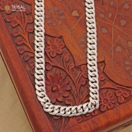 925 sterling silver cuban link design solid heavy necklace chain for men's jewelry ch623