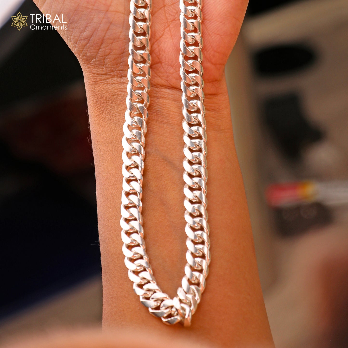925 sterling silver cuban link design solid heavy necklace chain for men's jewelry ch623