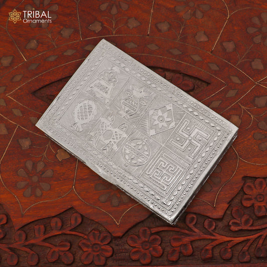 3"X2" 925 sterling silver ashth mangal box trinket box rectangle shape box collection,  stb890