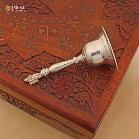 925 Sterling Silver Hand held Bell/Ghanti for pooja article art862
