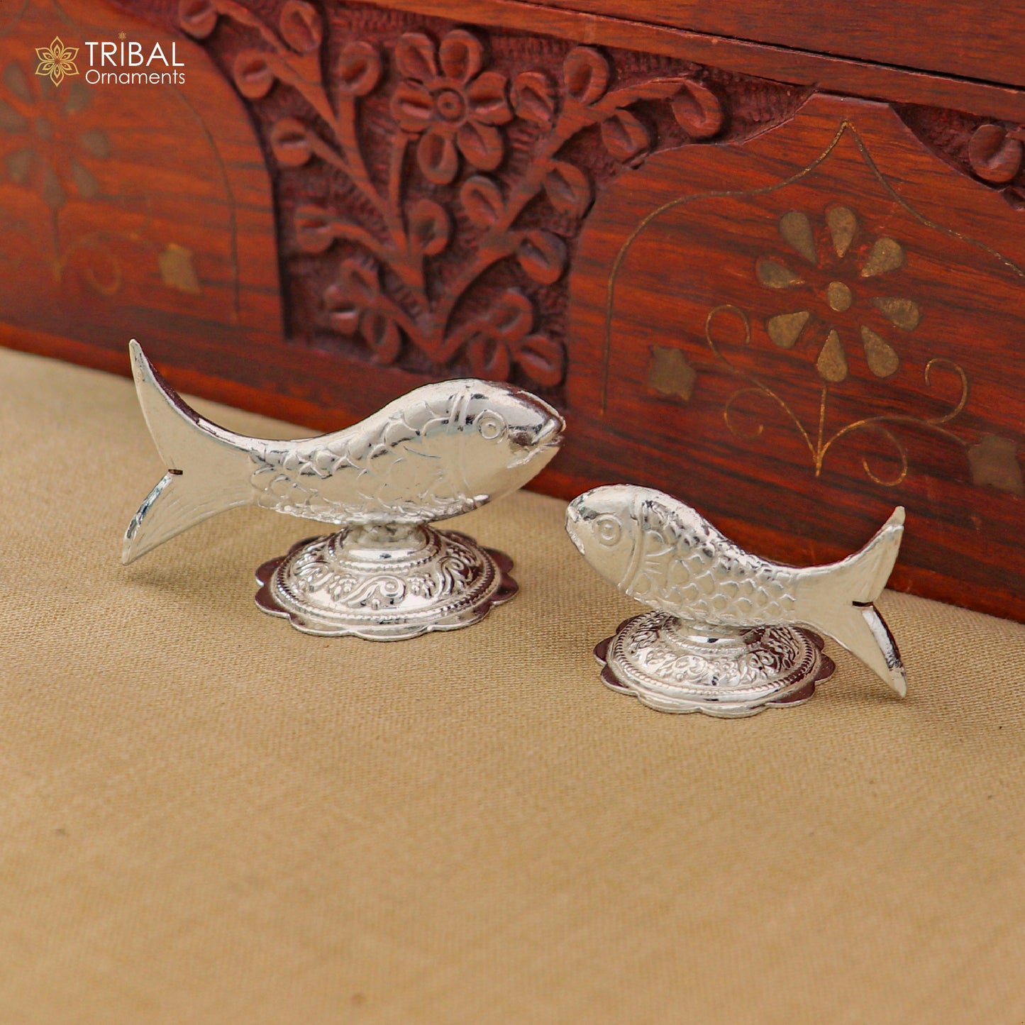 925 sterling silver silver fish, Lord vishnu avatar Matsya, Silver Puja Fish For Prosperity And Good Luck su1388