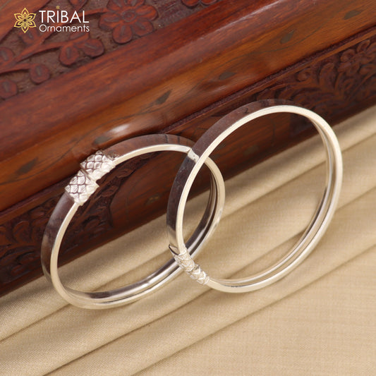 Plain shiny design 925sterling silver bangle bracelet kada gorgeous men's or girl's gifting jewelry nba216