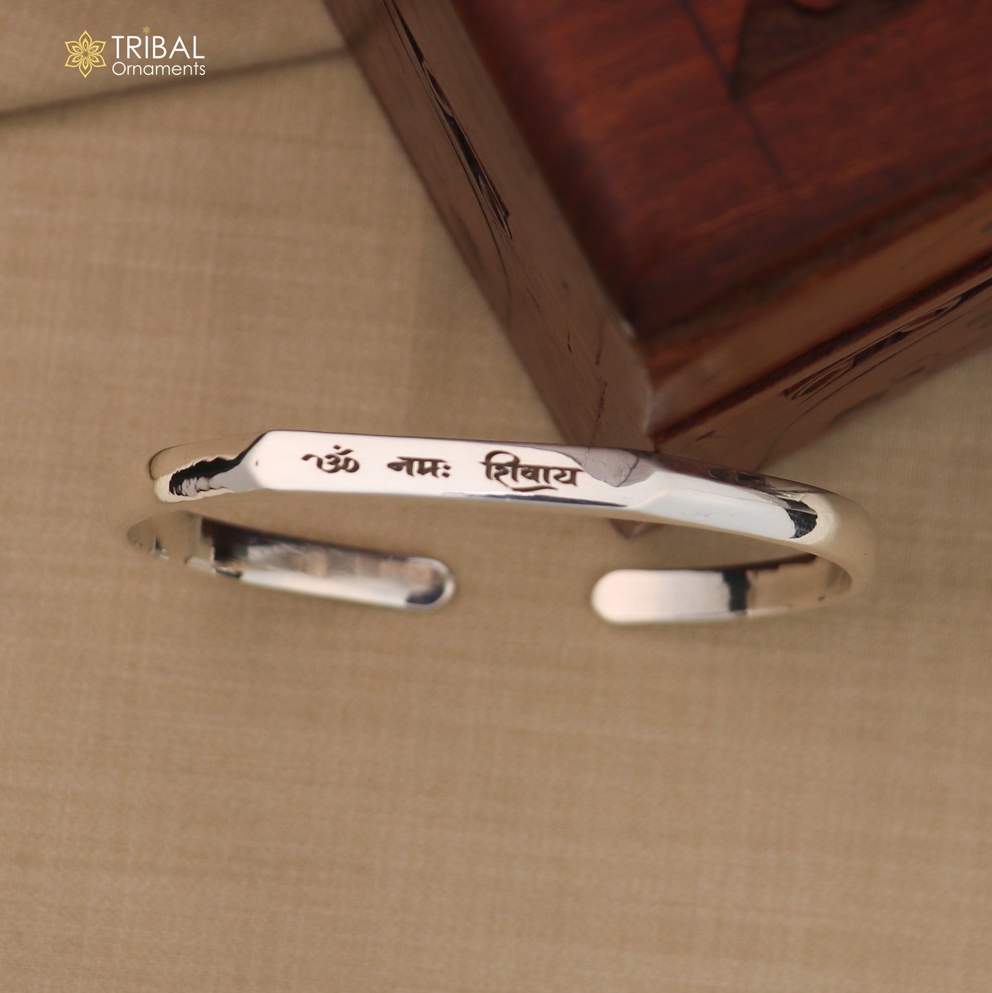 925 sterling silver om namah shivay shiny bright bracelet kada personalized adjustable for men's or girls kada cuff258